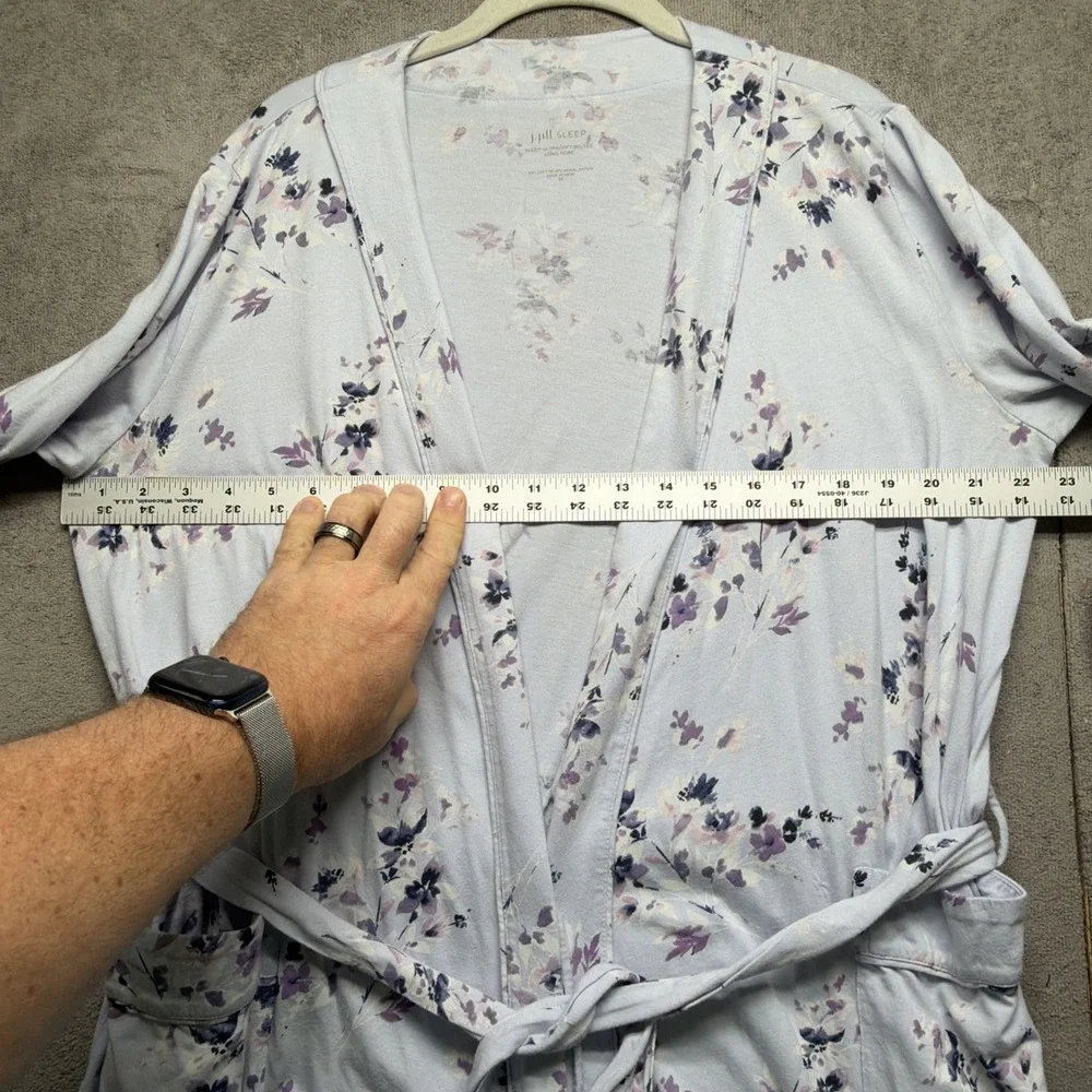 J‎ Jill Sleep Women's Floral Print Robe & Tank Lounge Set Medium Lavender
